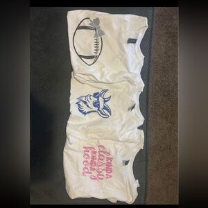 Adult Size Small Graphic T-Shirts - White, Blue, Pink